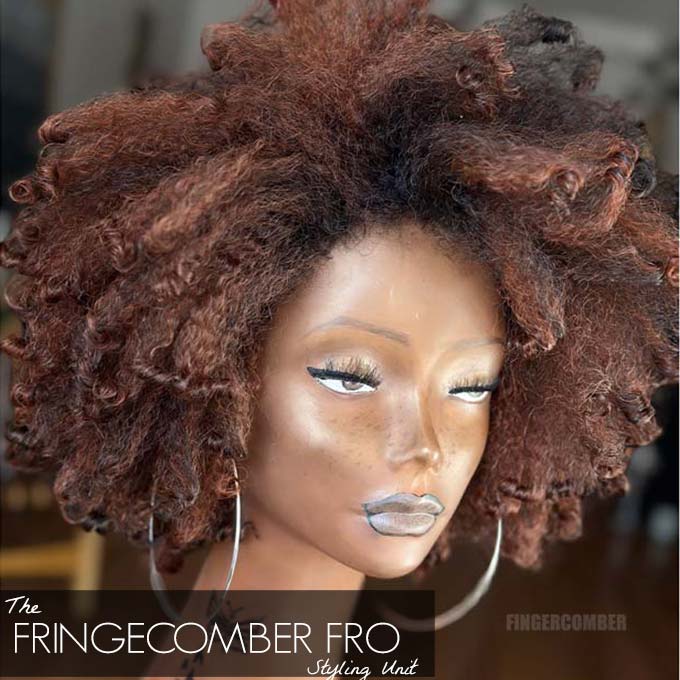 The FRINGEcomber Fro Styling Unit-Ride or Dye red with espresso lowlights image 0